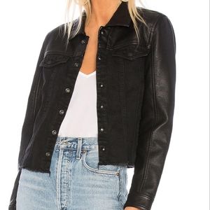 Blank NYC Faux Leather & Denim Jacket
